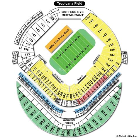 Tropicana Field, St. Petersburg FL - Seating Chart View