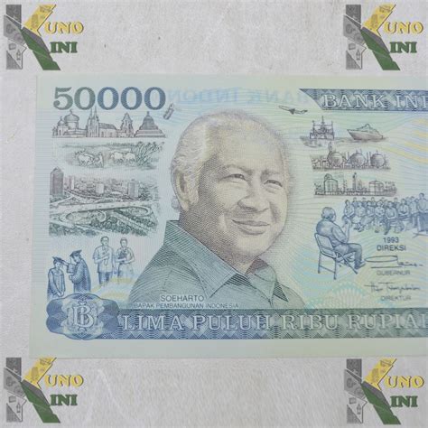 UANG KUNO KERTAS POLYMER RP.50.000 ASLI - INDONESIA, 1993, UNC, Antik, Pajangan di Carousell