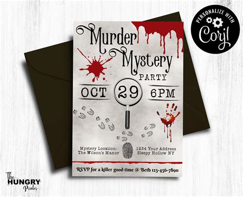 Murder Mystery Invite Murder Mystery Party Murder Mystery | Etsy