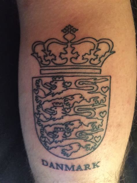 First tattoo! The Danish Coat of Arms from our passport. Made at The ...