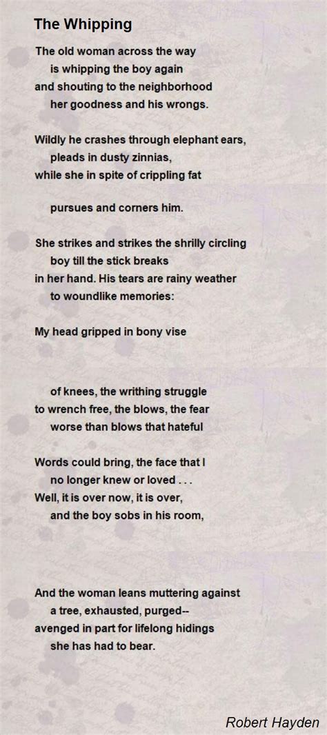 The Whipping Poem by Robert Hayden - Poem Hunter