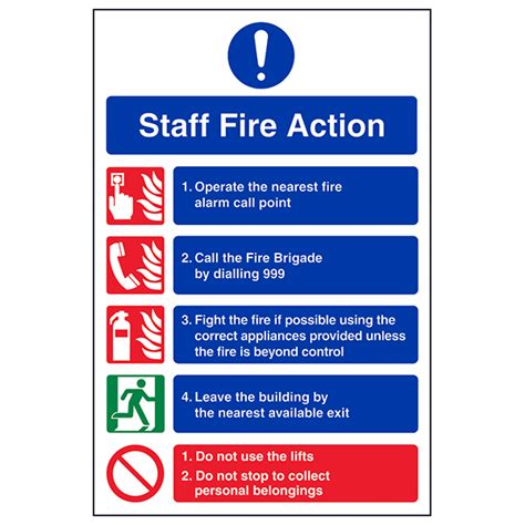 Staff Fire Action Notice | Safety Signs 4 Less