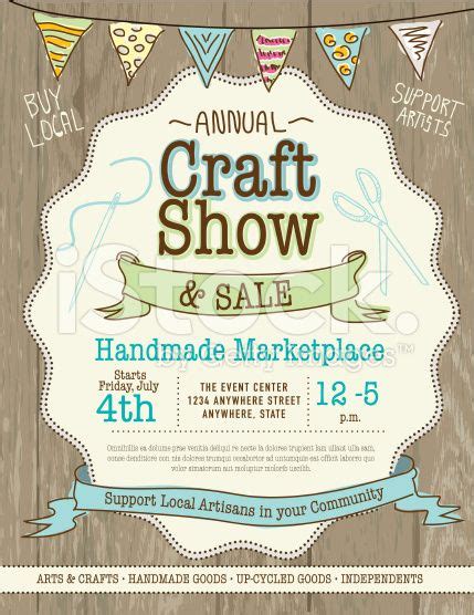 Craft show and sale poster design template stock vector art 38379986 | Sale poster, Poster ...
