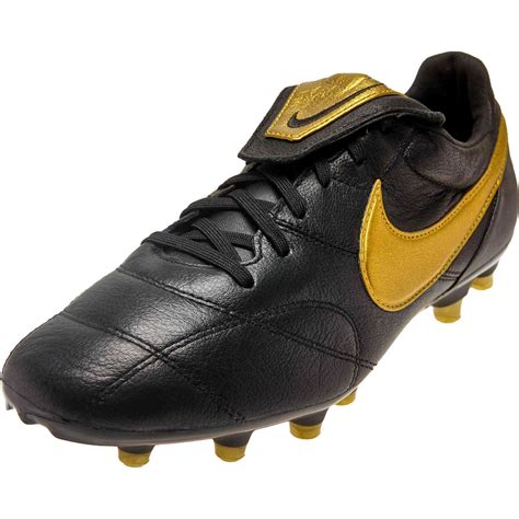 The Nike Premier II FG - Black/Metallic Vivid Gold - SoccerPro | Soccer shoes, Nike gold, Soccer ...