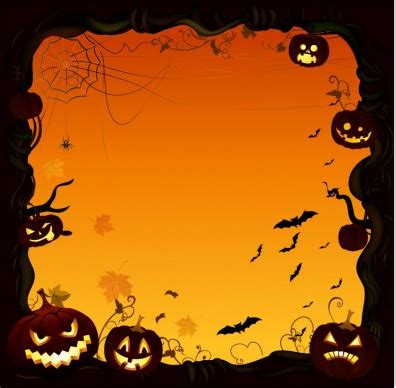 halloween pumpkin border vector free download