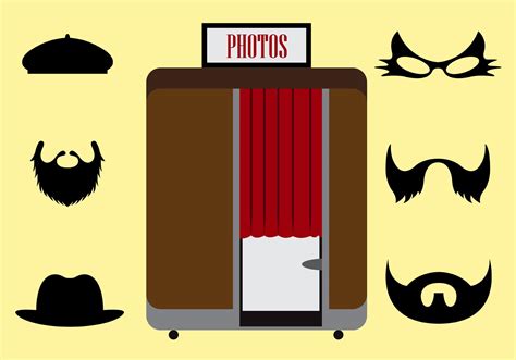 Vector Illustration of a Photobooth and Other Accessories 93462 Vector ...