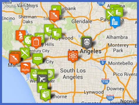 Los Angeles Map Tourist Attractions - ToursMaps.com