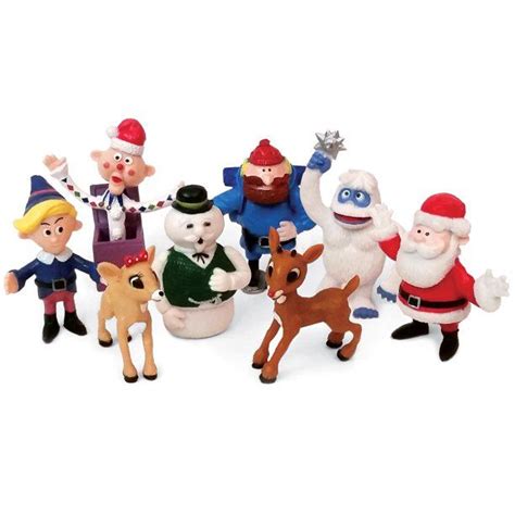 Rudolph the Red Nose Reindeer Miniature Christmas Figurines, 8 Piece Set – Includes 2 Inch ...