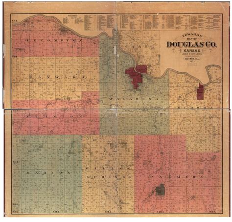 Edwards' map of Douglas County, Kansas | History | Pinterest | Maps