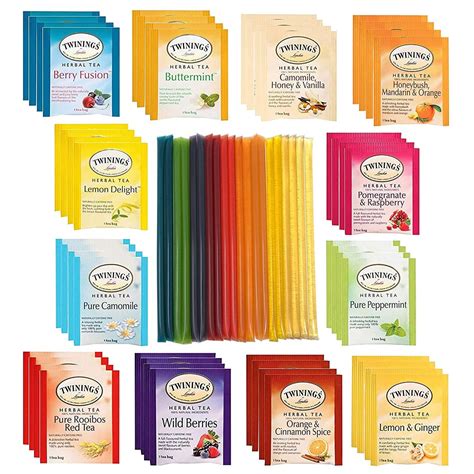 Twinings Tea Sampler Set 12 Flavors Tea Assortment 48 Assorted Tea Bags ...