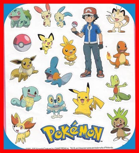 Pokemon Stickers New Sheet of 18 Diy Stickers, Printable Stickers, Planner Stickers, All Pokemon ...