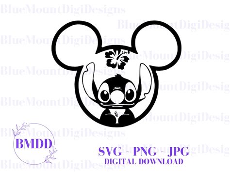 Stitch SVG Ears, Svg Png Jpg Clipart , Cut File, Stitch Silhouette ...