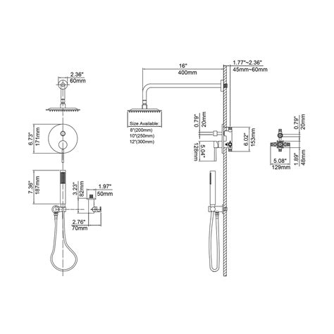 Modern 10" Wall Mounted Rain Shower System with Handheld Shower Set Solid Brass-Homary