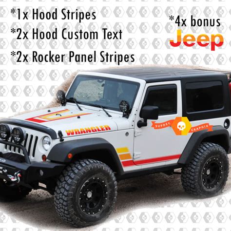 CHAOS Vinyl Graphics Decals Stripes Kit (Universal Fit Shown On Jeep Wrangler ...