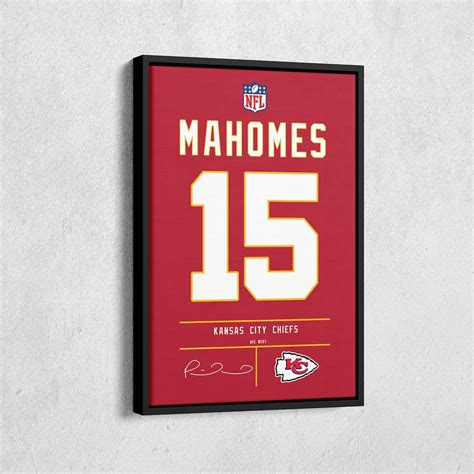 Patrick Mahomes Jersey Art Kansas City Chiefs NFL Wall Art Home Decor ...