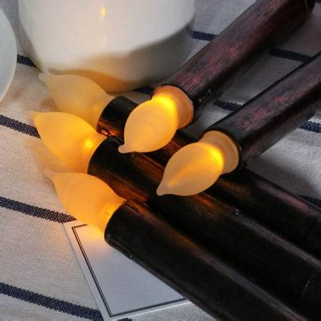 Black Flameless Taper Candles Battery Operated Small Taper Candles for Halloween Party 6.5 Inch ...