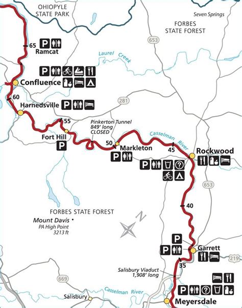 Allegheny Passage Bike Trail Map