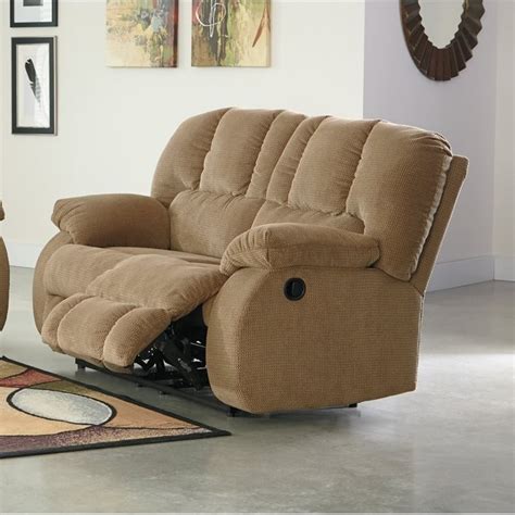 Ashley Roan Fabric Reclining Loveseat in Mocha - 3860286