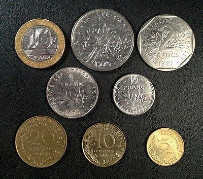 France Coin Lot - Full Set of Pre-Euro French Coins - Free Shipping ...