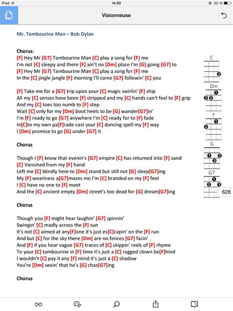 Mr Tambourine Man Guitar Chords | Guitar Chord Song