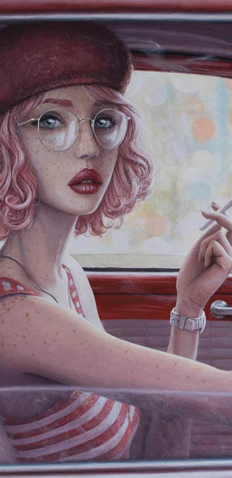 1440x2960 Smoking Cigarette In Car Girl Digital Art Samsung Galaxy Note ...