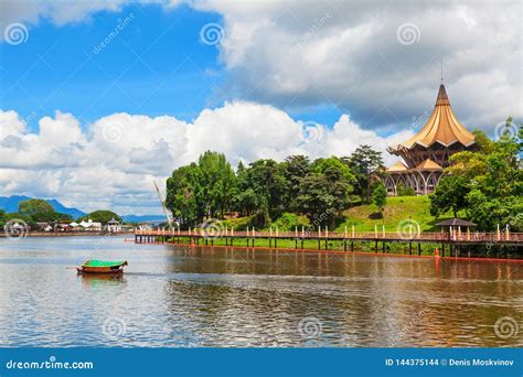 Scenic View of Sarawak River Waterfront in Kuching City Stock Photo - Image of bridge, festival ...