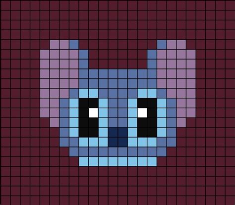 Stitch's Face Pixel Art | Easy Pixel Art