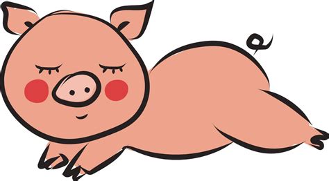 Sleeping pig, illustration, vector on white background. 13531586 Vector ...