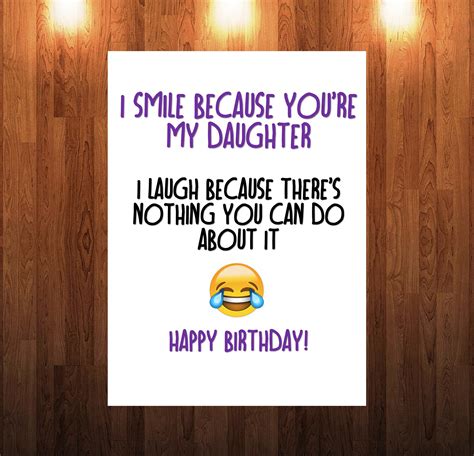 Funny Happy Birthday Card For Daughter 18th 21st 30th 40th | Etsy