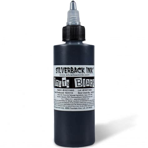 Silverback Ink Insta Black Tattoo Ink 120ml (4oz) — Monsters Ink