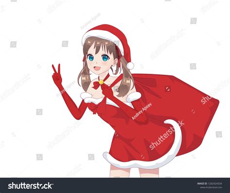 Anime Manga Girl Dressed Santa Claus Stock Vector (Royalty Free) 1202424334 | Shutterstock