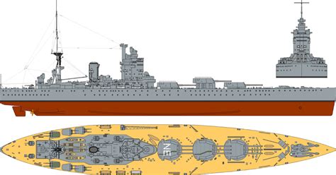 navy ship: hms rodney battleship plan diagram