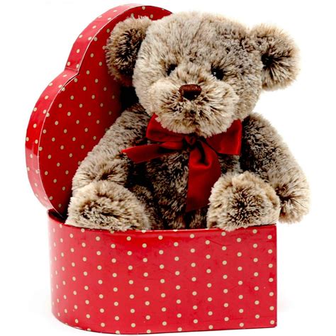 Valentine Glamorous Stuffed Plush Teddy with Red Heart Gift Box - Walmart.com - Walmart.com