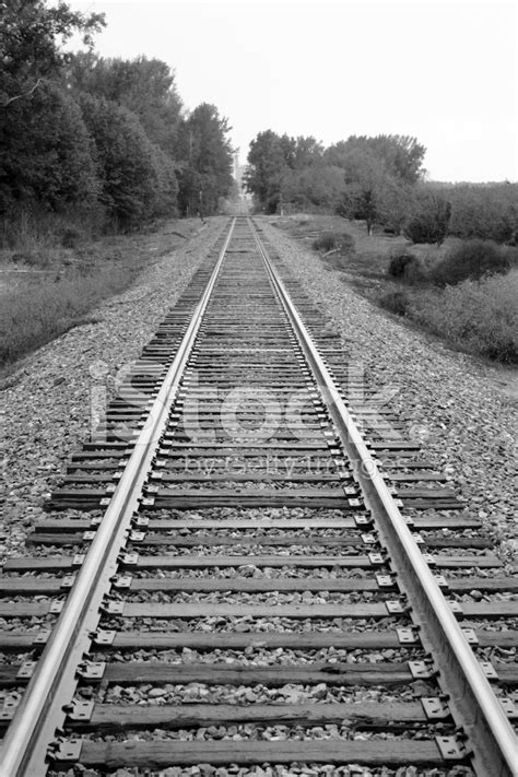 Railroad Tracks Black & White Stock Photo | Royalty-Free | FreeImages