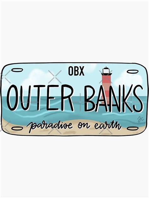 THE ORIGINAL OBX license plate bright Sticker by Jeandabean in 2022 | Preppy stickers, Bank ...