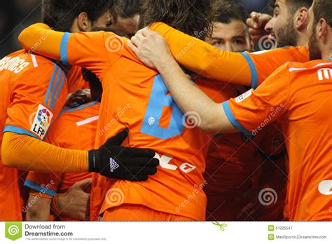 Valencia CF Players Hugging Editorial Photography - Image of futbol, spain: 51225547