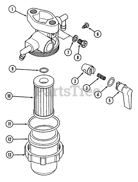 Cub Cadet 7274 (545-436D100) - Cub Cadet Compact Tractor Fuel Filter Parts Lookup with Diagrams ...