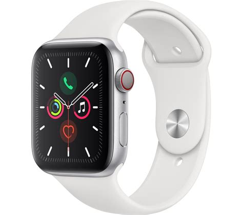 Buy APPLE Watch Series 5 Cellular - Silver Aluminium with White Sports Band, 40 mm | Free ...