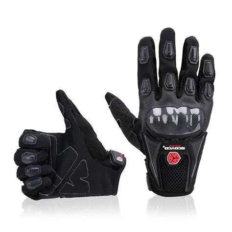 Amazon.com: kemimoto Motorcycle Gloves Men Riding Full Finger ...