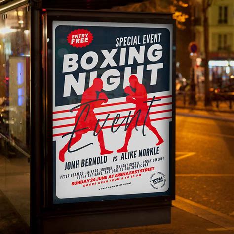 Boxing Night Event Card Printable Template | PSDmarket