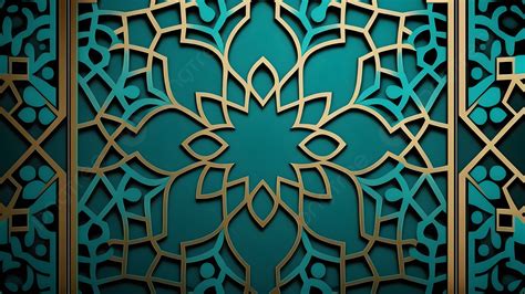 Islamic Texture Blue Green Background, Islamic Texture, Background, Eid Background Image And ...