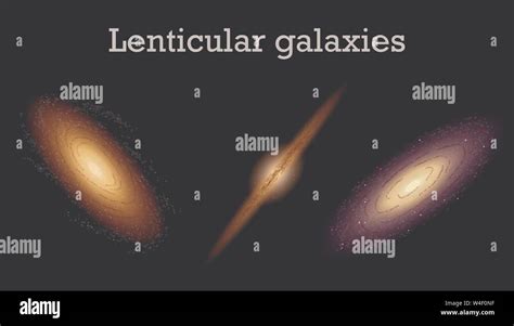 Lenticular galaxies, vector illustration of space Stock Vector Image ...