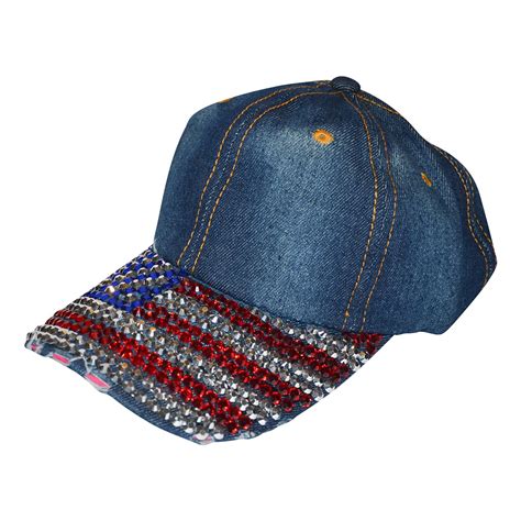 American Flag Baseball Cap for Women Studded Bling Hats USA - Etsy