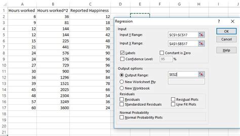 How to Perform Quadratic Regression in Excel