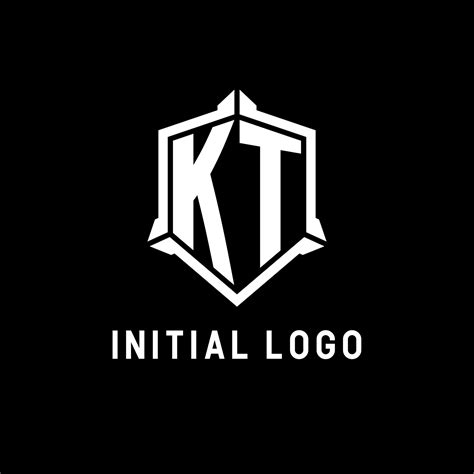 KT logo initial with shield shape design style 24301591 Vector Art at ...