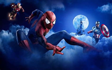 1920x1080px, 1080P free download | Spiderman, red, moon, movie, comics ...