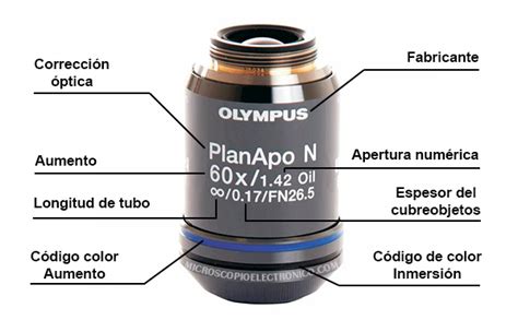 Objetivo del microscopio al detalle - Toda la información