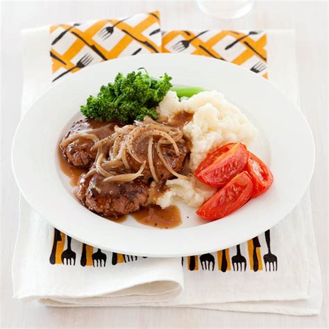 A healthier WW recipe for Beef rissoles with onion gravy ready in just ...