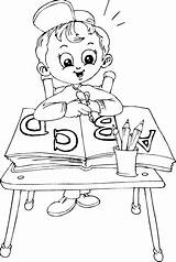 School Desk Coloring Page Sketch sketch template