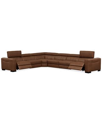 Rinan 158" 6-Pc. Leather Sectional with 2 Power Recliners, Created for ...